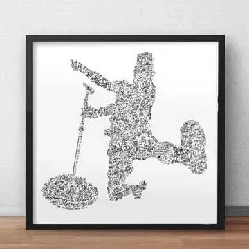 DrawInside Elmer Food Beat affiche 30x30 cm rock