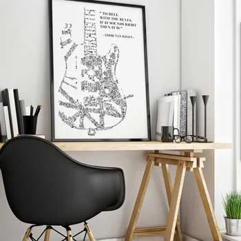 DrawInside Van Halen Frankenstrat affiche A3 citation rock