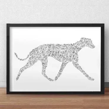 DrawInside Whippet affiche A4 chien course