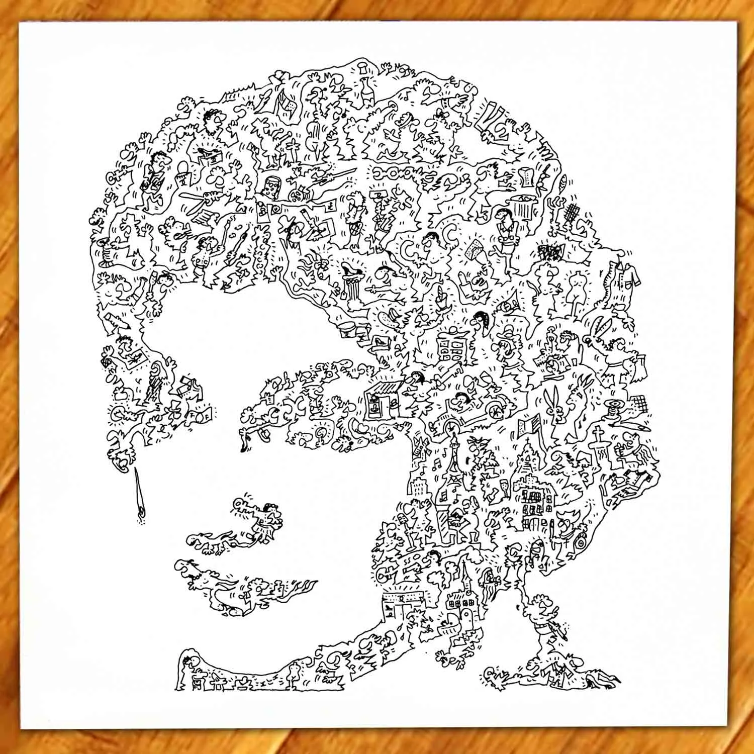 DrawInside Coco Chanel affiche 20x20 cm portrait biographique
