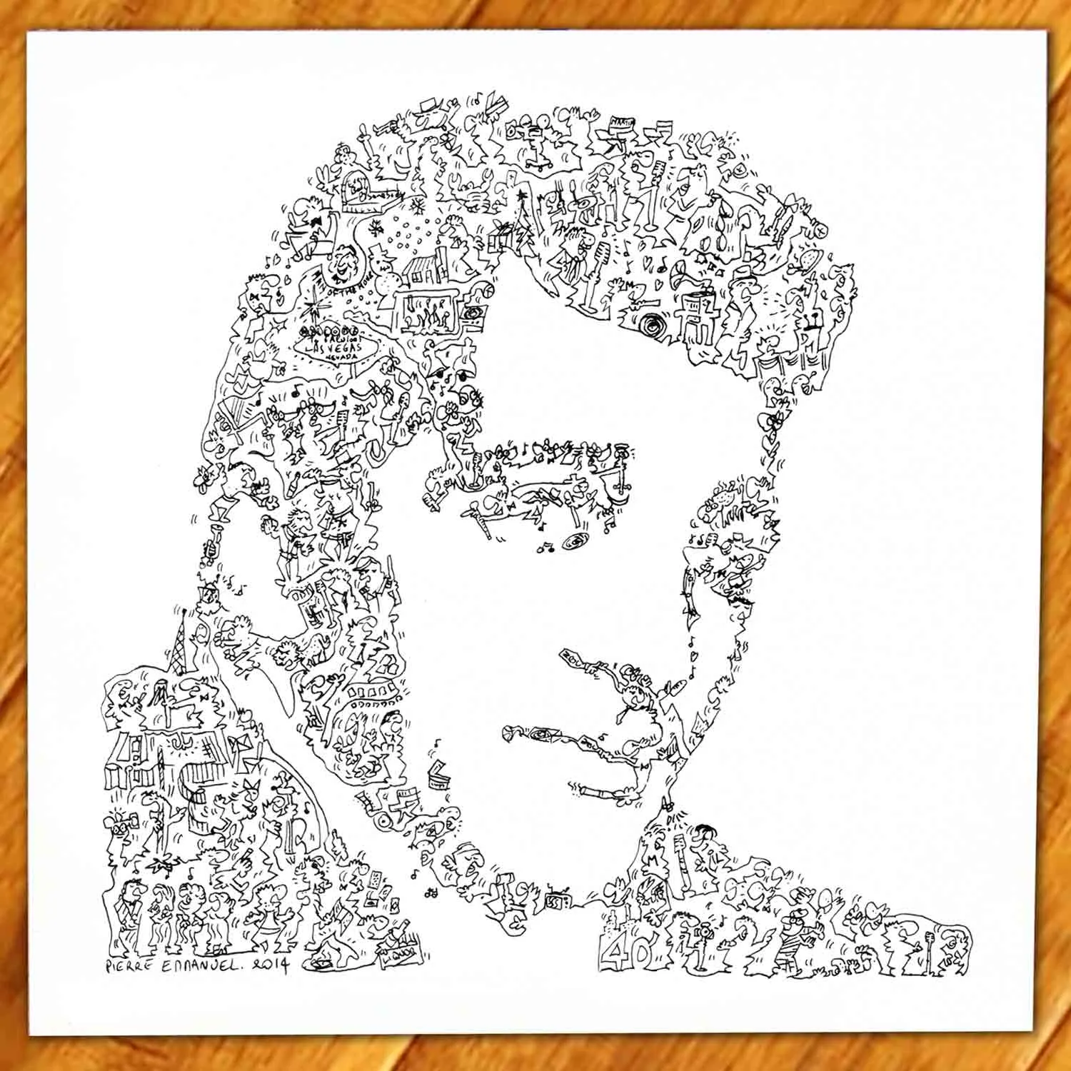DrawInside Dean Martin affiche 30x30 cm jazz