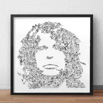 DrawInside Steven Tyler affiche 20x20cm rock Aerosmith