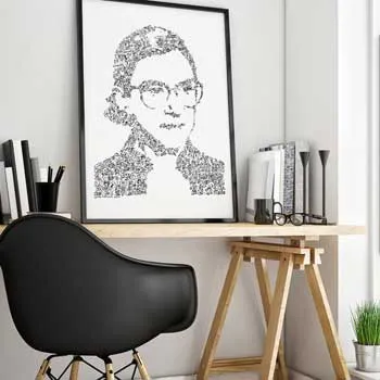 DrawInside Ruth Bader Ginsburg affiche A3 féminisme