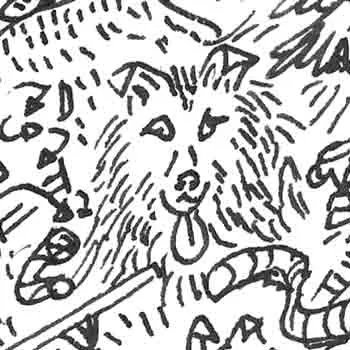 DrawInside Rough Collie affiche A4 21x30 cm chien