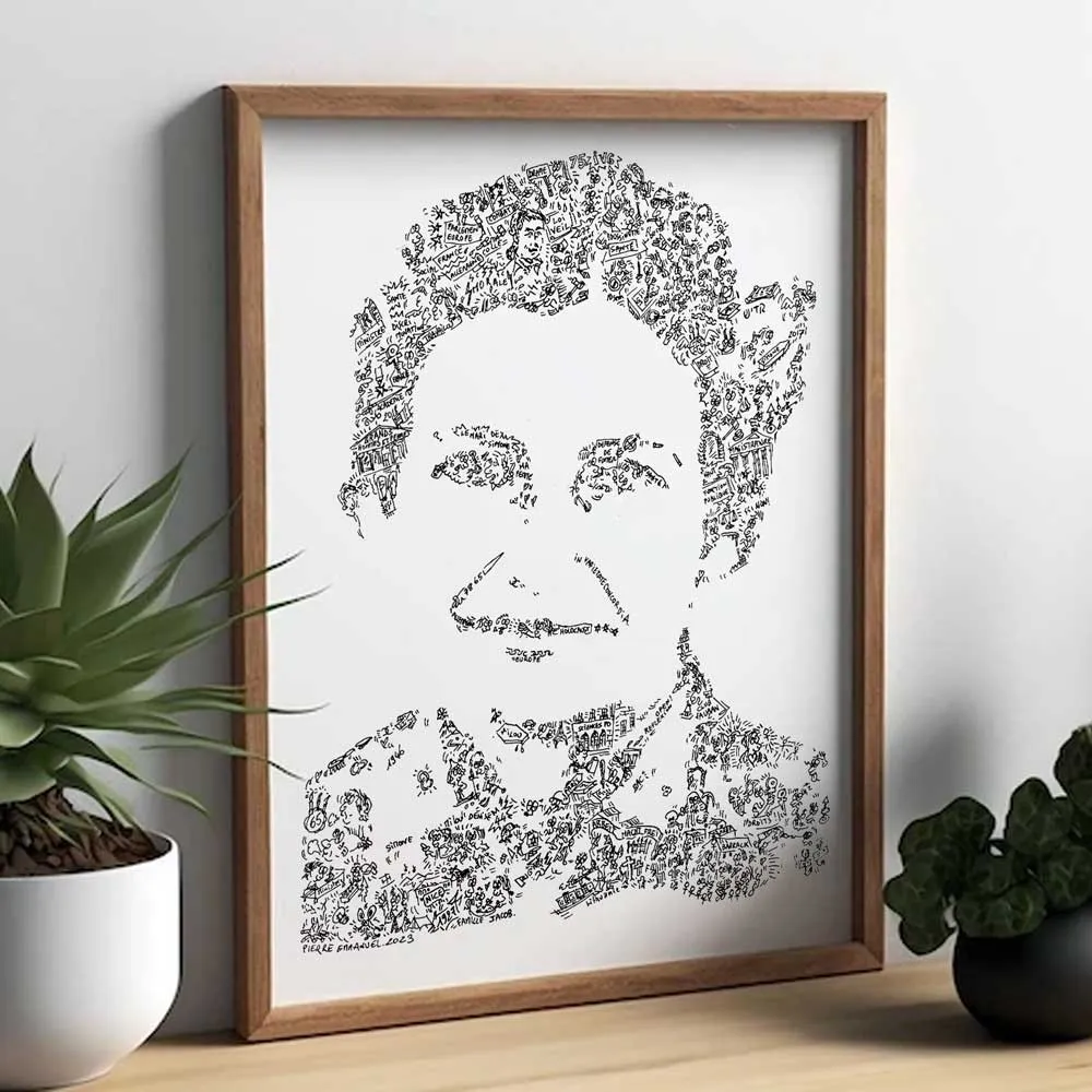 DrawInside Simone Veil affiche A4 portrait femme