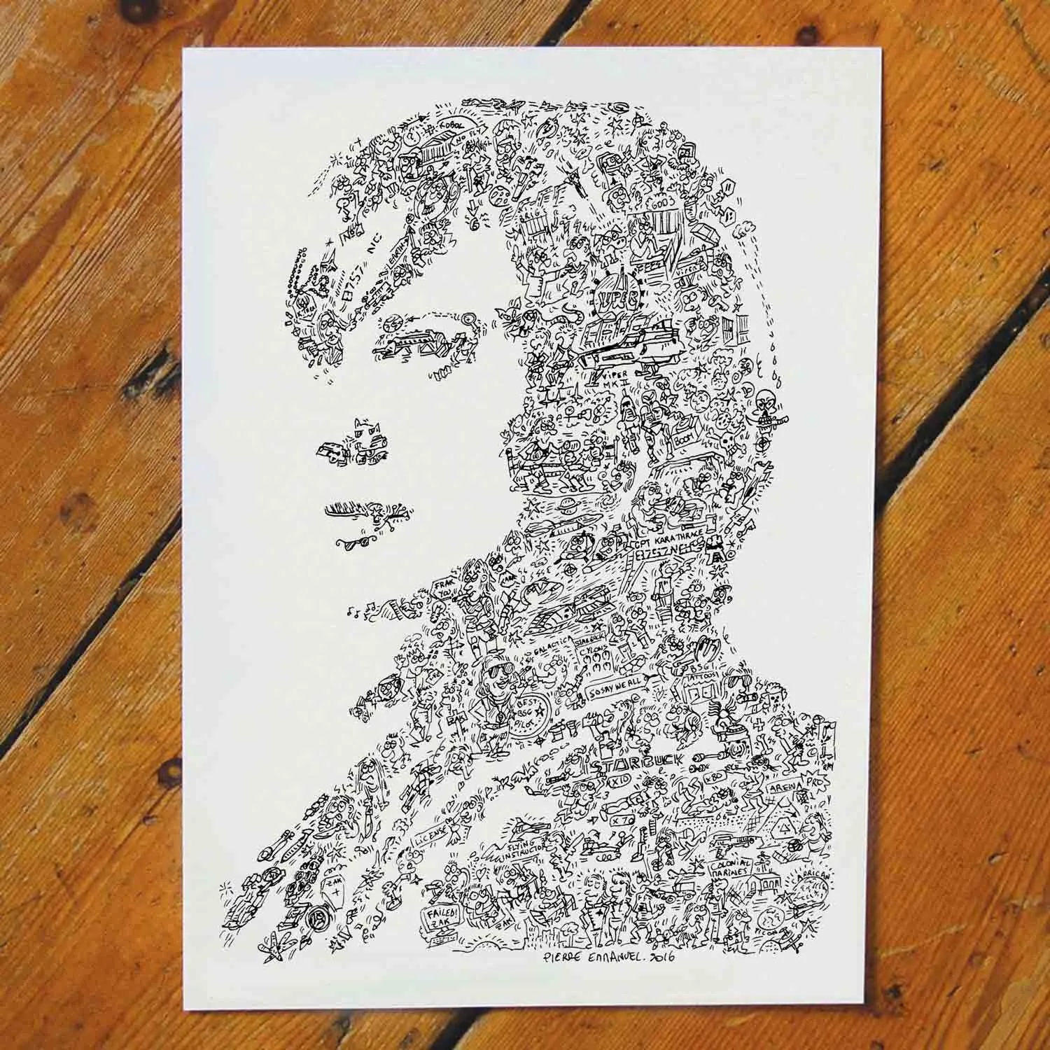 DrawInside Starbuck affiche A4 Battlestar Galactica