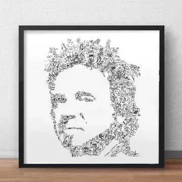 DrawInside Joey Kramer affiche 30x30 cm batteur