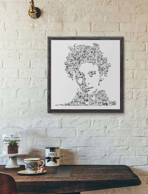 DrawInside Valentino Rossi VR46 affiche 20x20 moto