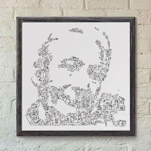 DrawInside Charlie Watts affiche 30x30 cm rock