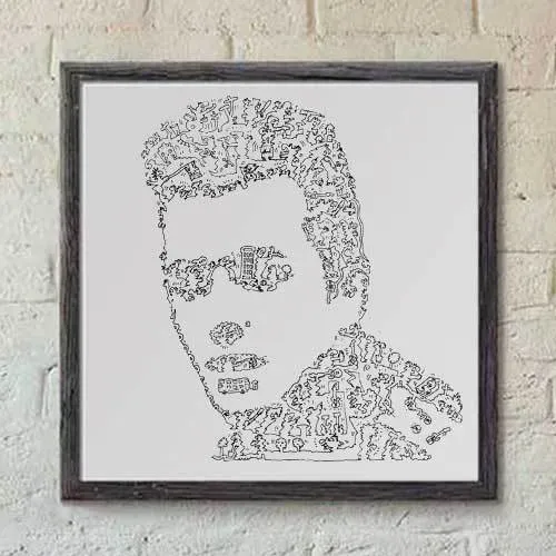 DrawInside Joe Strummer Clash affiche 30x30 cm rock