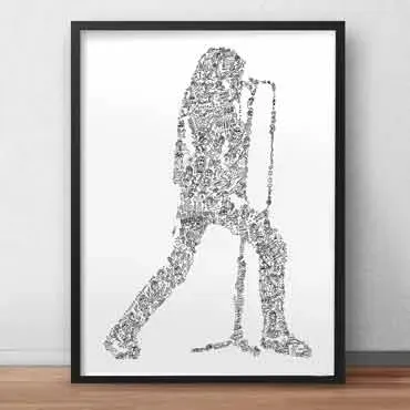 DrawInside Joey Ramone Ramones affiche A4 punk