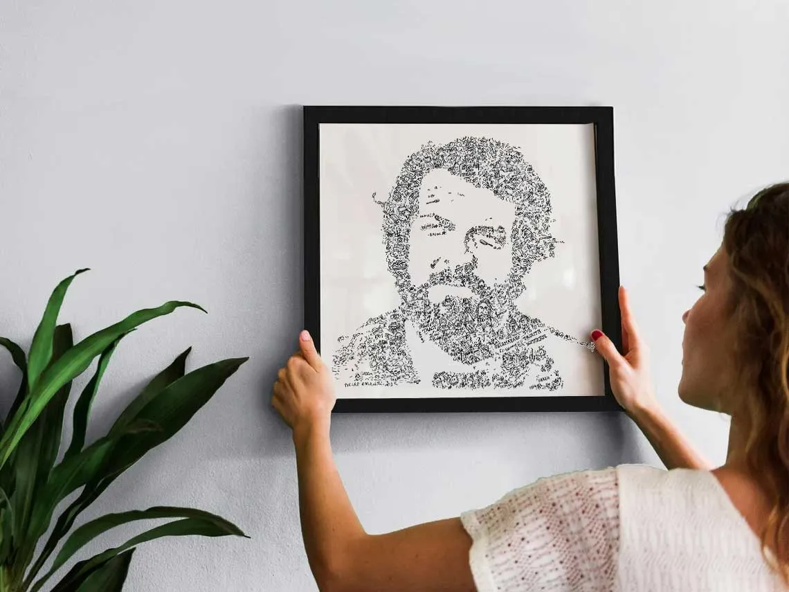 DrawInside Bud Spencer affiche 20x20 cm signée