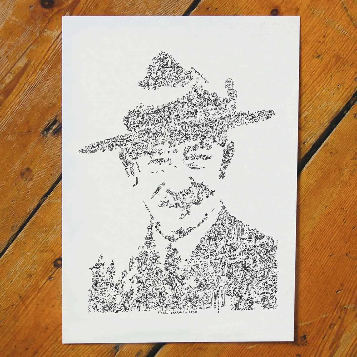 DrawInside Baden Powell affiche A4 scoutisme histoire