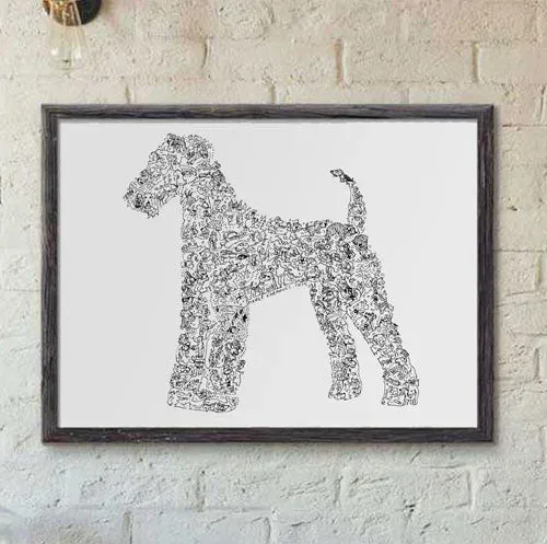 DrawInside Airedale Terrier affiche A4 papier mat