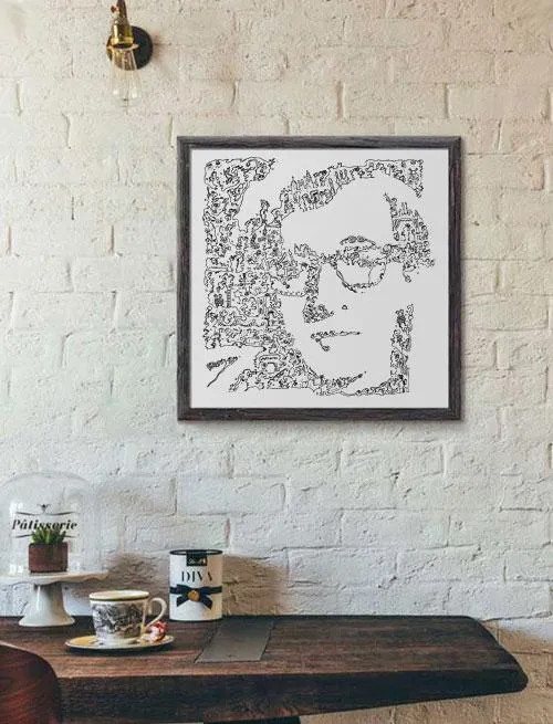 DrawInside Woody Allen affiche 20x20 cm cinéma