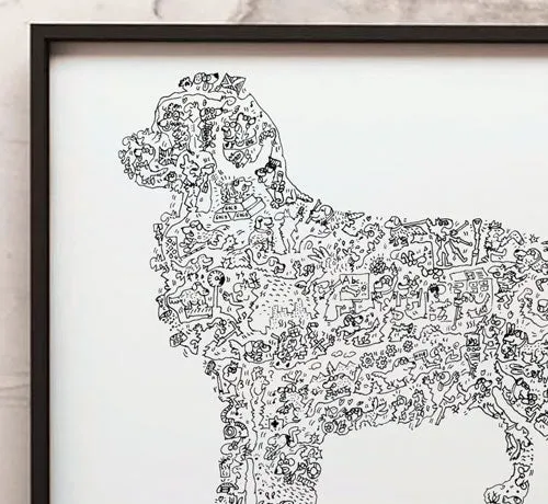 DrawInside Golden Retriever affiche A4 21x30 cm chien