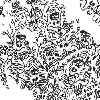 DrawInside Gorilla affiche A4 nature grand singe