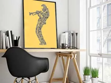 DrawInside Miles Davis Yellow affiche A4 papier jaune