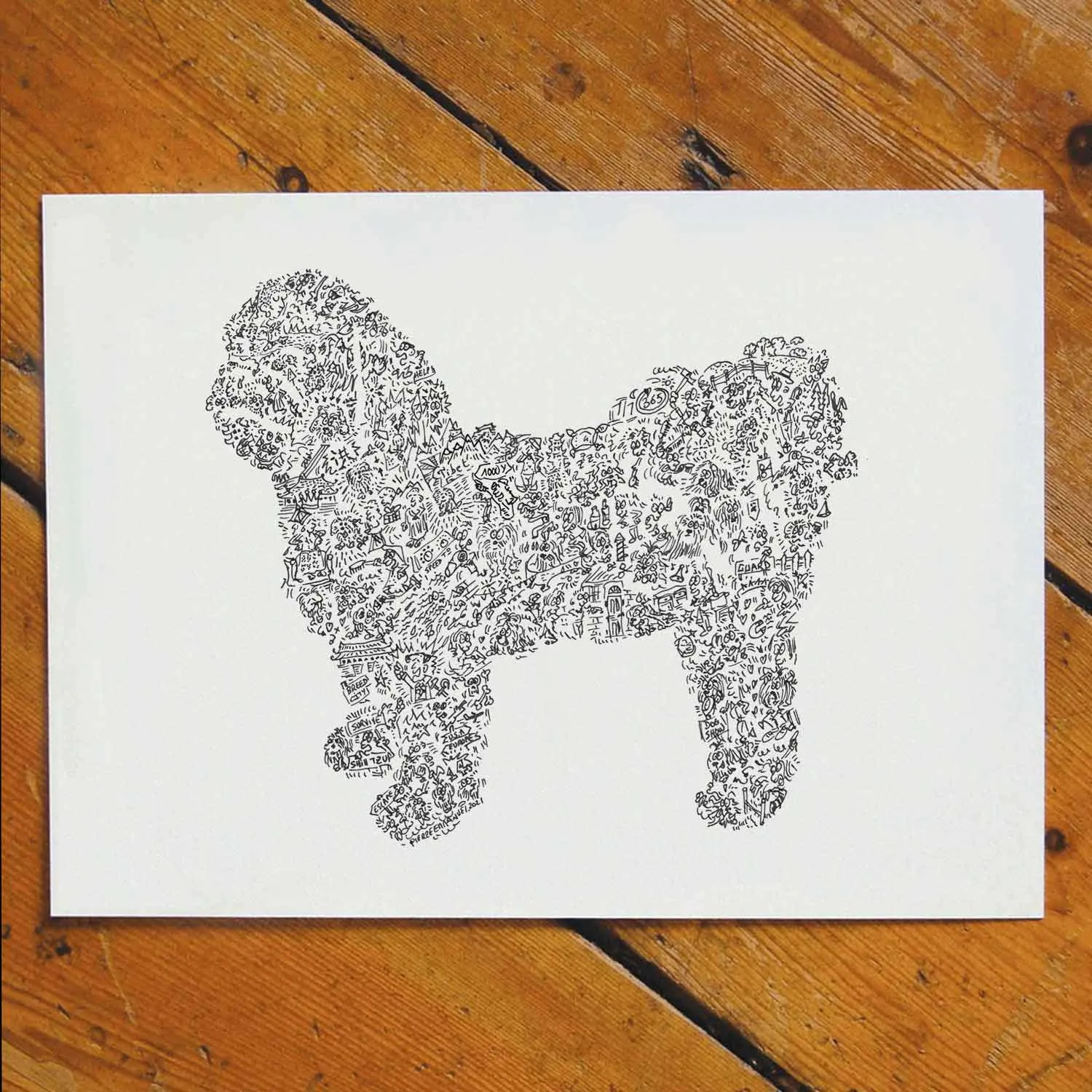 DrawInside Shih Tzu affiche A3 chien de compagnie