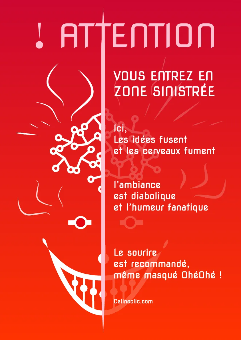 Celineclic And Create Zone Sinistrée affiche 20x30 déco