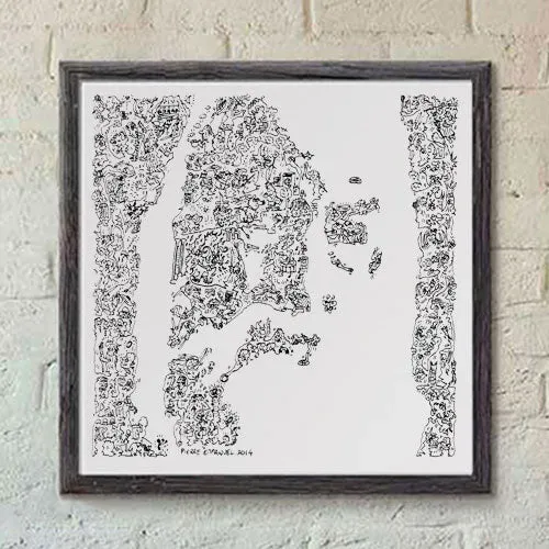 DrawInside Gandalf affiche 30x30 cm carrée papier mat
