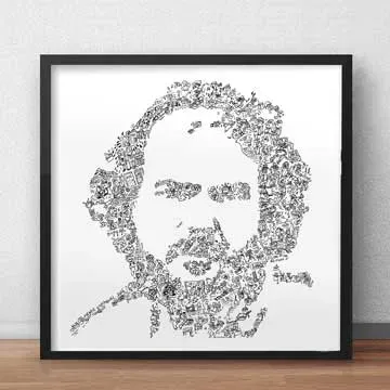 DrawInside Stanley Kubrick portrait affiche 30x30 cm cinéma