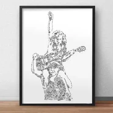 DrawInside Shoulder Ride ACDC affiche A3 rock