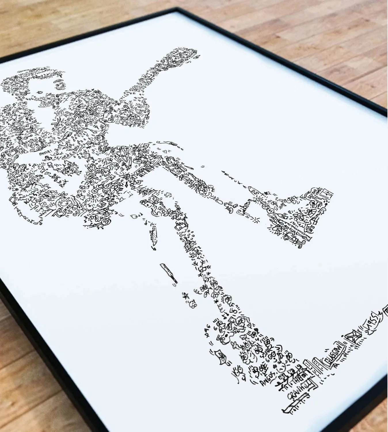 DrawInside Angus Young affiche A4 papier mat AC/DC