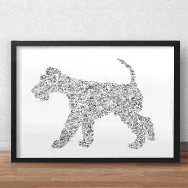 DrawInside Fox Terrier affiche A4 chien à poil dur