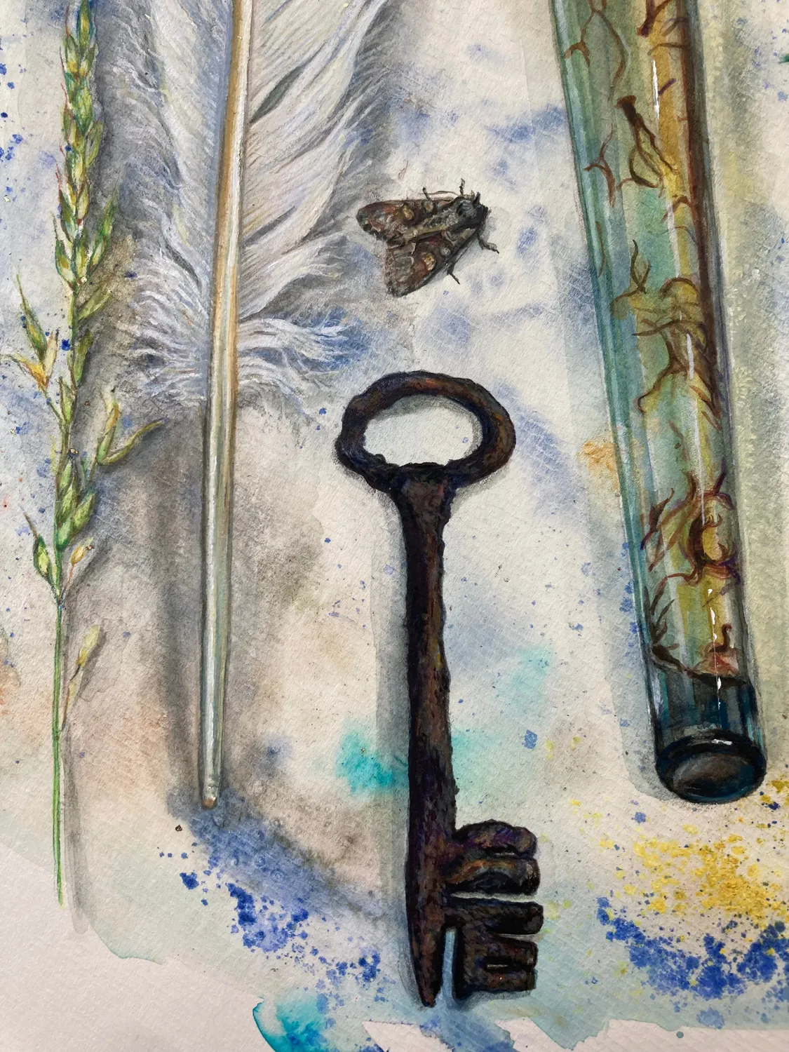 Helena Perry Spell For Security peinture originale 36,5x41,5cm
