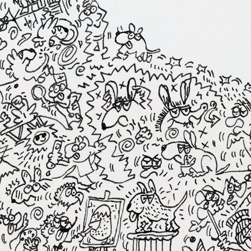 DrawInside Bull Terrier affiche A4 tête œuf