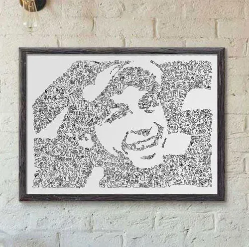 DrawInside Valentino Rossi affiche A4 MotoGP