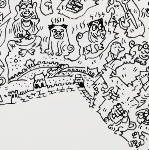 DrawInside Carlin Pug affiche A3 papier mat