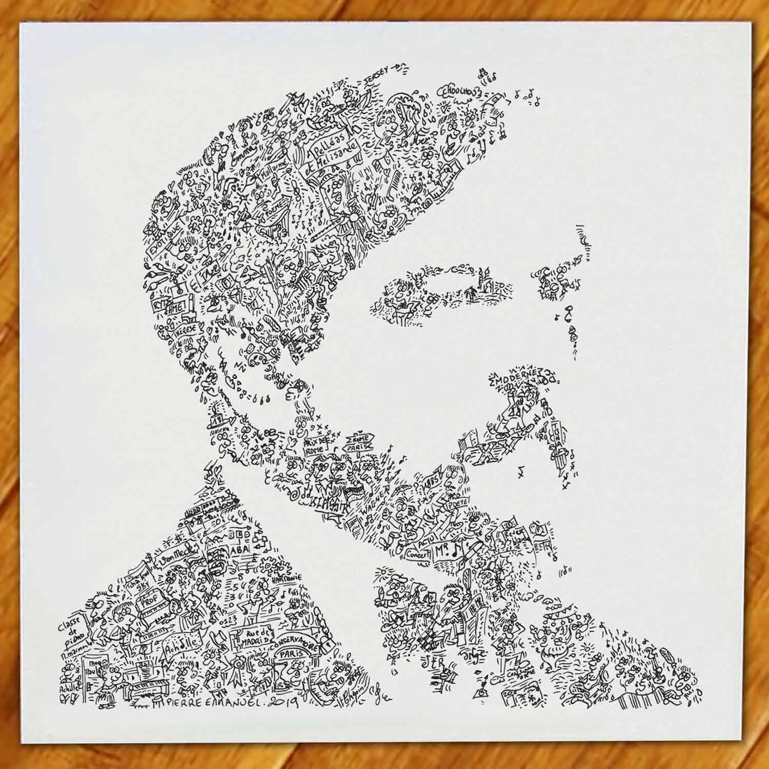 DrawInside Claude Debussy affiche 30x30 cm classique