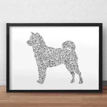 DrawInside Shiba Inu affiche A4 21x30 cm signée
