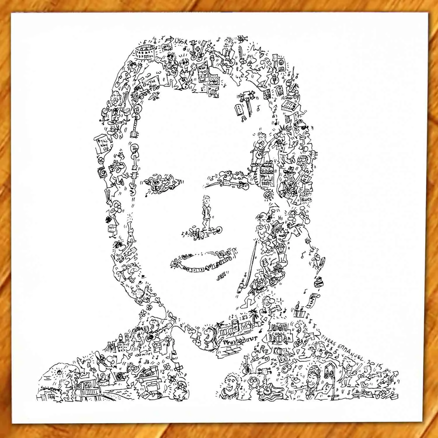 DrawInside Brian Ray affiche 20x20 cm guitariste