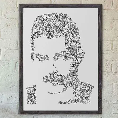DrawInside Freddie Mercury affiche Queen A3 30x42 cm doodles