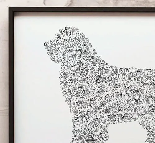 DrawInside Terre Neuve affiche A4 21x30 cm chien