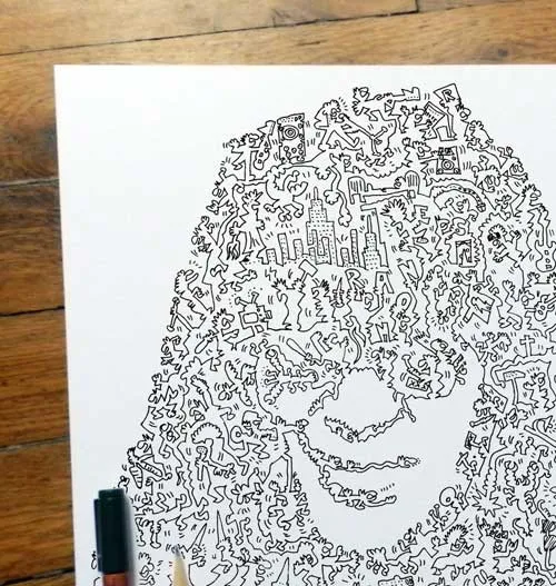 DrawInside Joey Ramone affiche 20x20 cm édition limitée