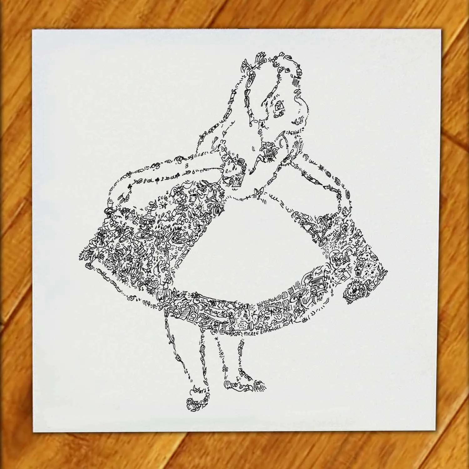 DrawInside Alice in Wonderland affiche 30x30 cm mat