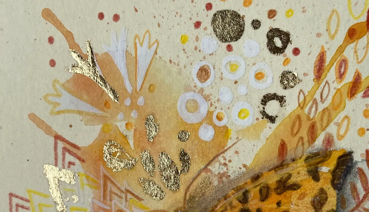 Helena Perry Speckled Yellow miniature aquarelle non encadrée