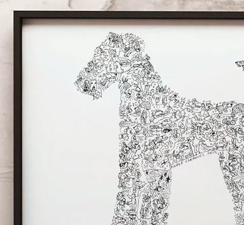 DrawInside Airedale Terrier affiche A4 papier mat