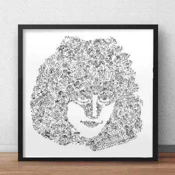 DrawInside Eric Carr affiche 20x20 batteur Kiss