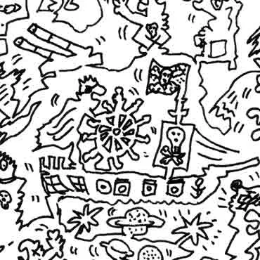 DrawInside Albator affiche 30x30 pirate espace