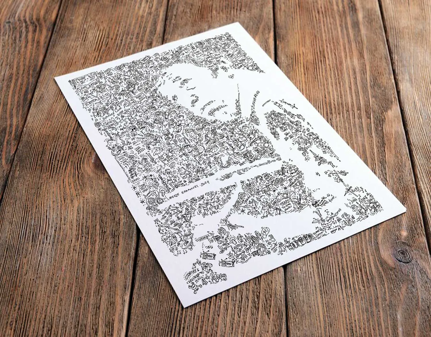 DrawInside Buddy Rich affiche A4 21x30 cm batteur jazz