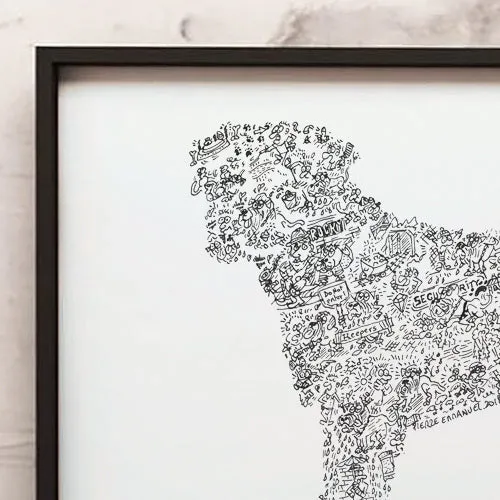 DrawInside Bullmastiff affiche A4 21x30 cm molosse
