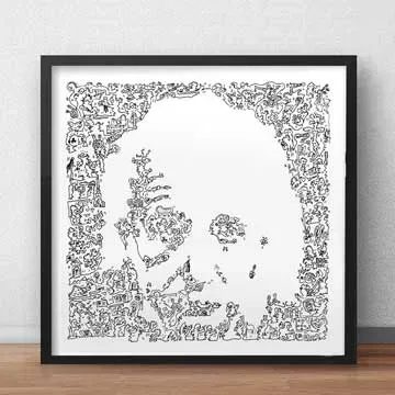 DrawInside Albert Einstein affiche 30x30 cm scientifique