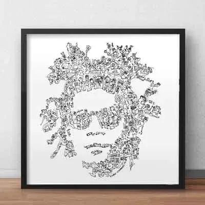 DrawInside Jean Michel Basquiat affiche 30x30 cm pop art