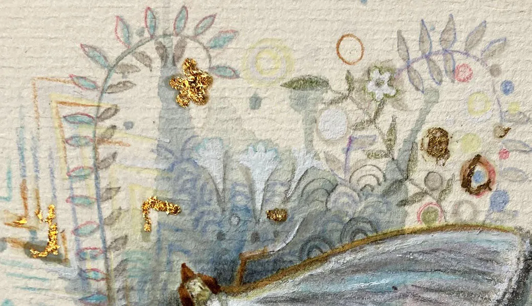Helena Perry Jasmine Moth miniature aquarelle non encadrée