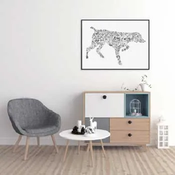 DrawInside Pointer Anglais affiche A4 21x30 cm chien chasse